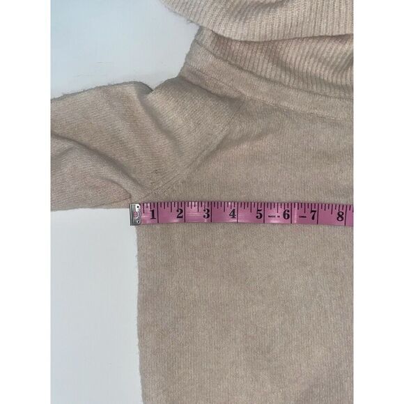 LOFT Sweater Womens Medium Pink Wool Blend Knit Cowl Neck Button Detail Cuff - Picture 10 of 15